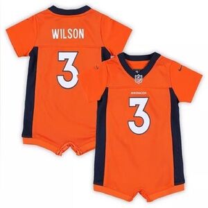Baby Boys and Girls Russell Wilson Orange Denver Broncos Game Romper Jersey 18M